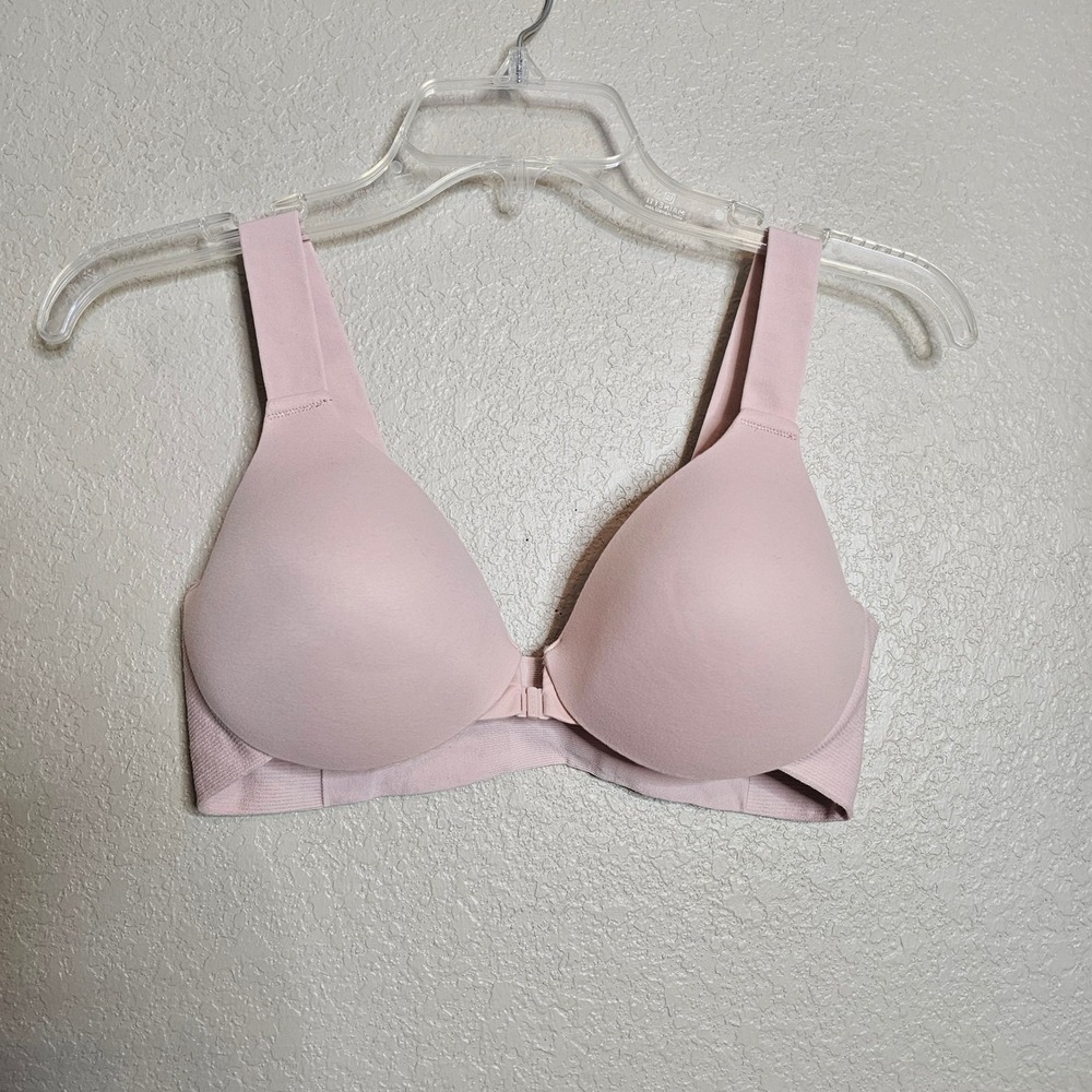 Spanx Bra-llelujah Front Closure Bra 36B Pink Seamless Soft Cup